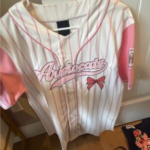 Disney Aristocats Pink and White Womens Jersey